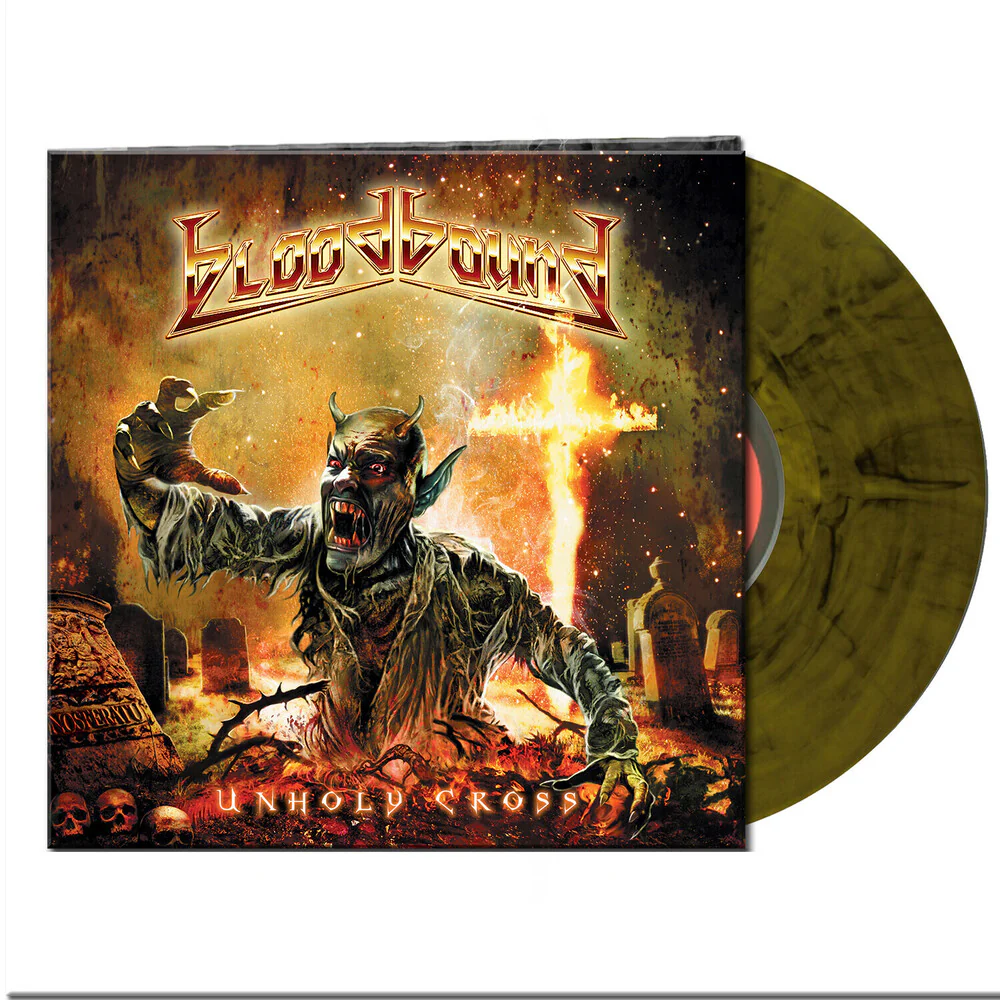 Bloodbound - Unholy Cross - Yellow/Black Marbled (Blk) [Clear Vinyl]