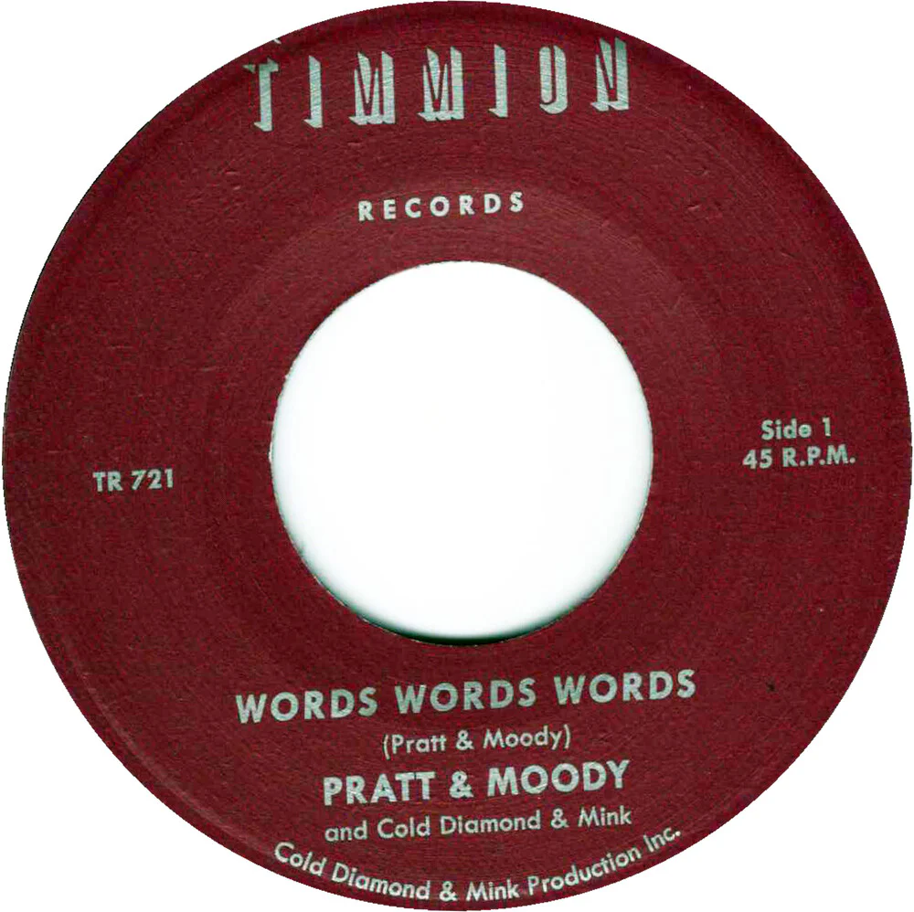 Pratt & Moody / Cold Diamond & Mink - Words Words Words/Words Words Words (Instrumental) [LP]