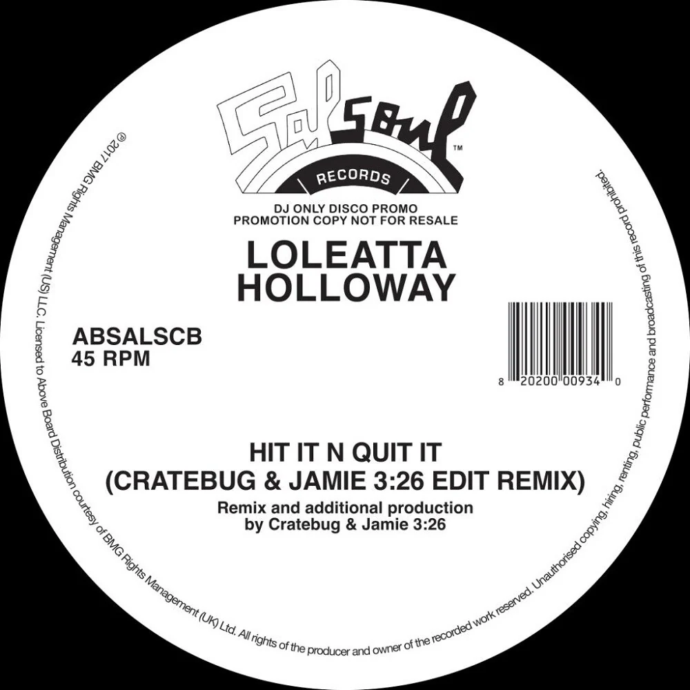 Loleatta Holloway - Hit It N Quit It (Cratebug & Jamie 326 Edit Remix) [12" Vinyl]