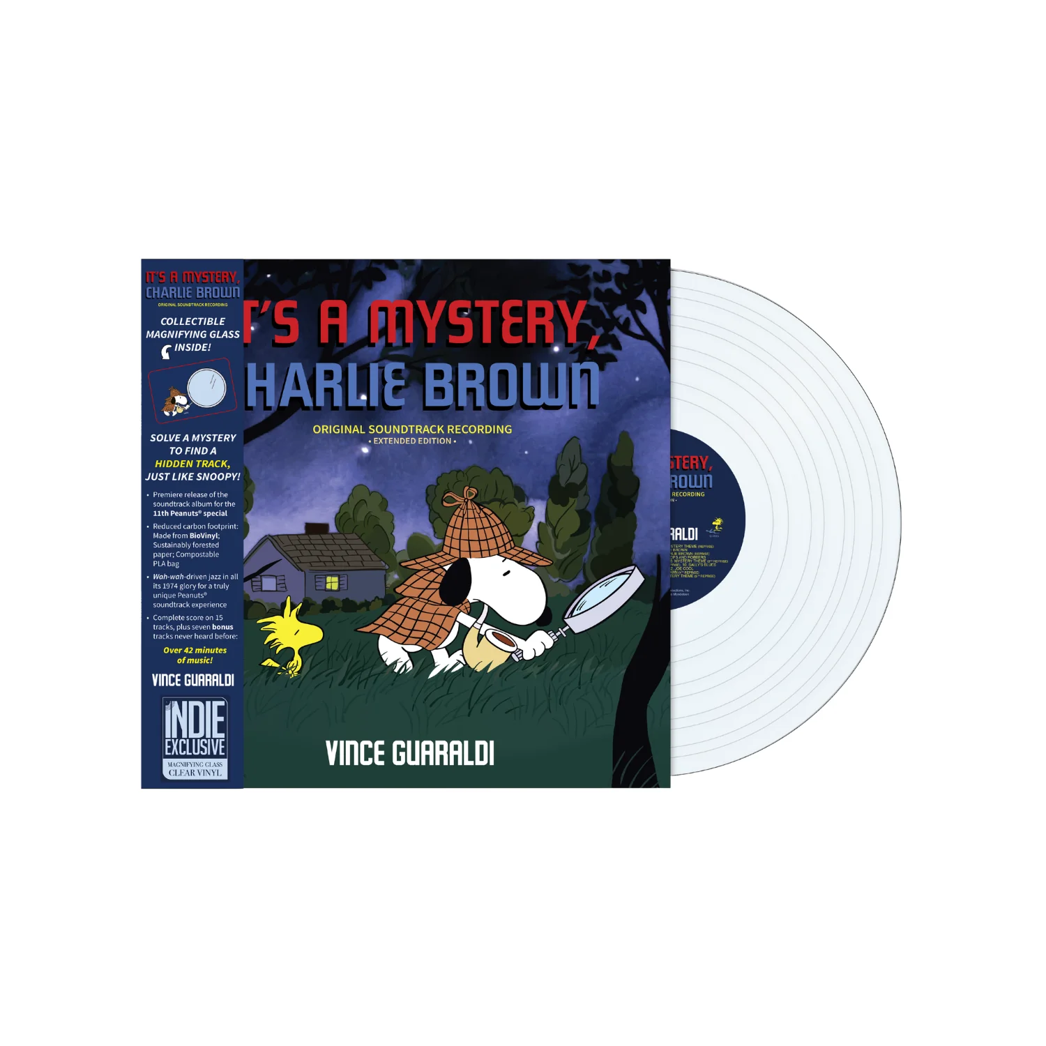 Pre-Order: Vince Guaraldi - It's a Mystery, Charlie Brown [Indie Exclusive Magnifying Glass Clear LP]