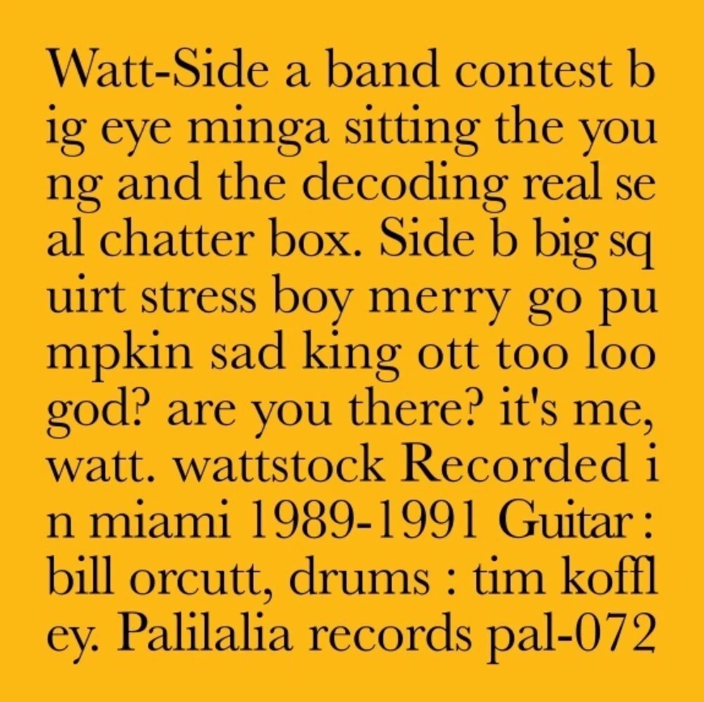 Watt - Recorded In Miami 1989-1991 [LP]